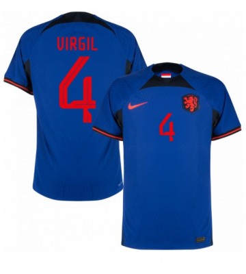 Nederland Virgil van Dijk #4 Bortedrakt VM 2022 Kortermet